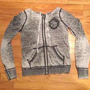 Guess Gray Zip-Up with Hood